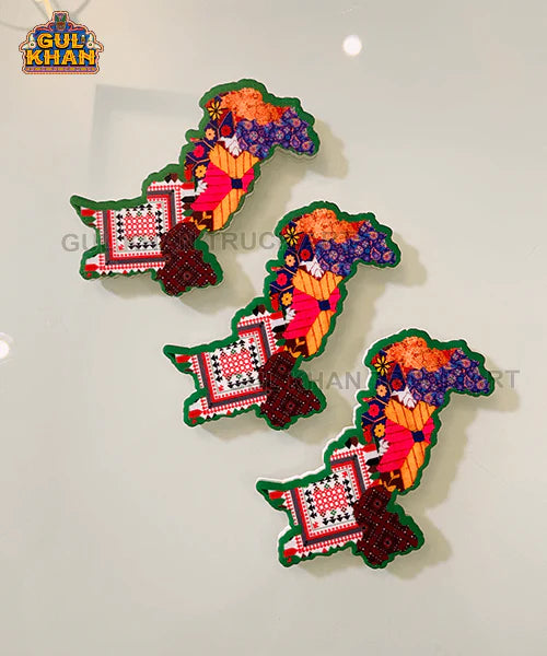 Pakistan Cultural Map Acrylic Fridge Magnet