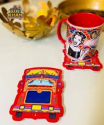 Purple & Orange Printed Acrylic Coasters Design