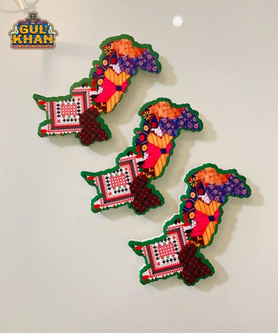 Pakistan Cultural Map Acrylic Fridge Magnet