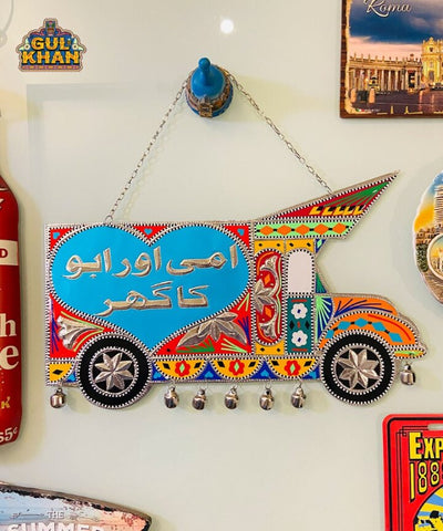 Red & Blue Truck Art Wall Hanging