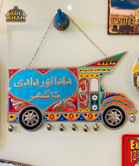 Red & Blue Truck Art Wall Hanging