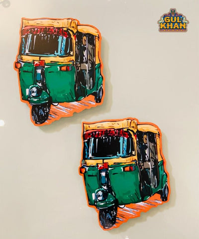 Green Rickshaw Printed Acrylic Coaster