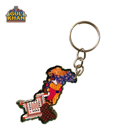 Pakistan Map Premium Acrylic Key Chain (Dual side print)