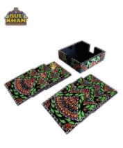 Black & Green Cone Art Coaster Set Of Six (Handpainted)