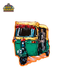 Green Rickshaw Fridge Magnet