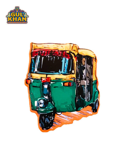 Green Rickshaw Fridge Magnet