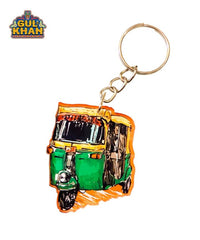 Green Rickshaw Premium Acrylic Key Chain (Dual side print)